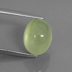 Pale Pear Green Пренит Камень - 4.5ct Овал Кабошон (ID: 321063)