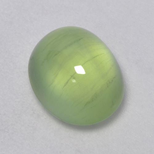 Lime Green Prehnite Gem - 3.1ct Oval Cabochon (ID: 321065)