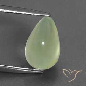 3.02ct Natural Yellow Green  Prehnite, Pear Shape, Transparent/Translucent