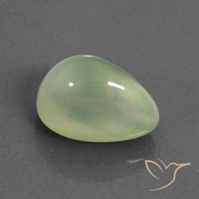 3.02 ct Green Prehnite Stone, Natural Prehnite in Pear Cabochon Shape for Sale