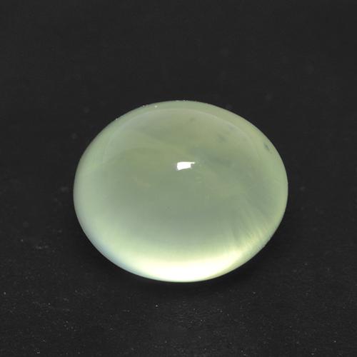 Prehnite Vert oval cabochon d'Afrique du Sud, 8,6 x 7mm, poids de 2,08 ct, pierre gemme naturelle Non traité de pureté Transparent, 1 pièce Prehnite, couleur Vert clair, dureté Mohs de 6 à 6.5, Photo A