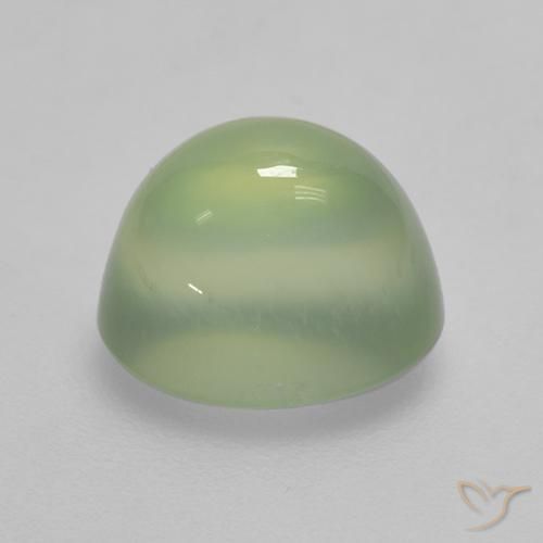 Prehnite Gemstone in 8.3 x 6.7 mm Size for Sale, Prehnite Stone in Medium Green  Color