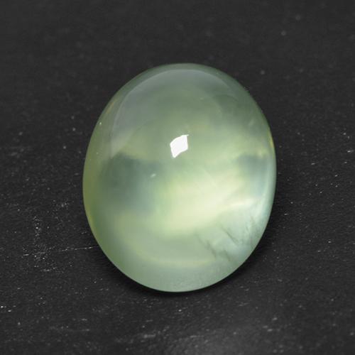 Pale Yellowish Green Пренит Камень - 3.2ct Овал Кабошон (ID: 321163)