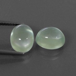 Very Light Sage Green Prehnite Gem - 2.7ct Oval Cabochon (ID: 322368)