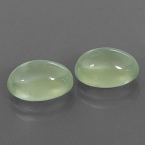 4.37 ct Green Prehnite Stone, Natural Prehnite in Oval Cabochon Shape for Sale