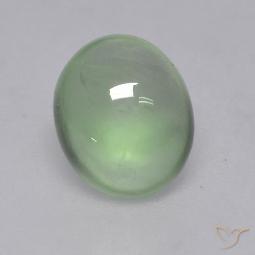 8,5 x 7,1mm Prehnite verde Ovale cabochon dal Sud Africa, peso di 1,73 ct, pietra preziosa naturale non trattati in purezza Transparent, Prehnite 1pz - il colore è Verde molto chiaro, durezza Mohs di 6 - 6,5, Photo A