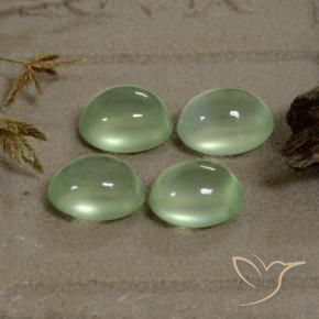 Prehnite Gemstones in 7.5 x 6.4 mm Size for Sale, Prehnite Stones in Yellow Green  Color