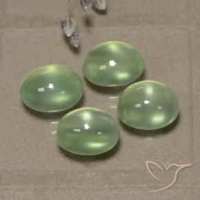 8.03 ctw Green Prehnite Stones, Natural Prehnite in Oval Cabochon Shape for Sale