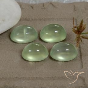 Prehnite Gemstones in 8.5 x 6.9 mm Size for Sale, Prehnite Stones in Pale Pear Green  Color