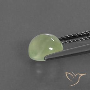 Prehnite Gemstone in 7.4 x 7 mm Size for Sale, Prehnite Stone in Light Green Color