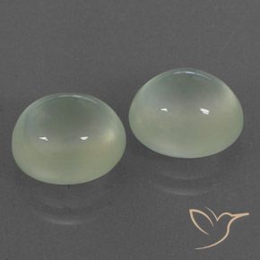 6.26 ctw Green Prehnite Stones, Natural Prehnite in Oval Cabochon Shape for Sale