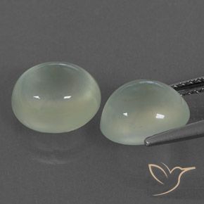 Prehnite Gemstones in 9.4 x 8.3 mm Size for Sale, Prehnite Stones in Light Hazel Green    Color