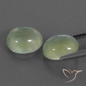 Prehnite Gemstones in 9.3 x 7.9 mm Size for Sale, Prehnite Stones in Pale Pear Green  Color