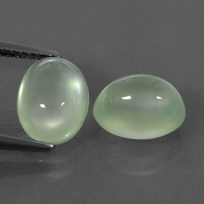 4.28 ct Green Prehnite Gemstone, Prehnite Gem in Oval Cabochon Shape for Sale.