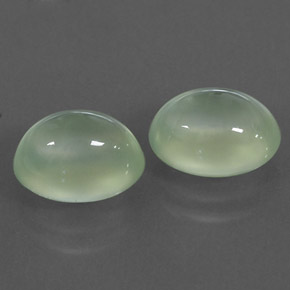 4.28 ct Green Prehnite Stone, Natural Prehnite in Oval Cabochon Shape for Sale