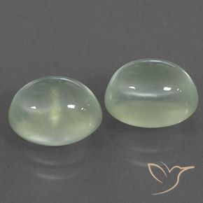 5.22 ctw Green Prehnite Stones, Natural Prehnite in Oval Cabochon Shape for Sale