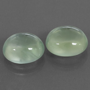 6.58 ct Green Prehnite Stone, Natural Prehnite in Oval Cabochon Shape for Sale