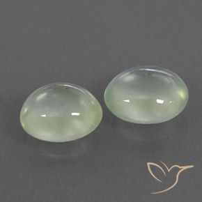 3.18 ctw Green Prehnite Stones, Natural Prehnite in Oval Cabochon Shape for Sale