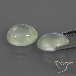 Prehnite Gemstones in 8 x 6.9 mm Size for Sale, Prehnite Stones in Pale Yellowish Green    Color