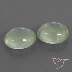 3.53 ctw Green Prehnite Stones, Natural Prehnite in Oval Cabochon Shape for Sale