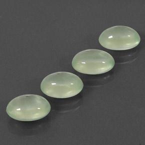 6.70 ctw Green Prehnite Stones, Natural Prehnite in Oval Cabochon Shape for Sale