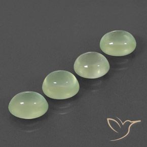 8.70 ctw Green Prehnite Stones, Natural Prehnite in Oval Cabochon Shape for Sale