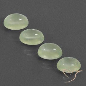 Prehnite Gemstones in 8 x 6 mm (calibrated) Size for Sale, Prehnite Stones in Pale Pear Green  Color