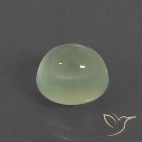 4.44 ct Green Prehnite Stone, Natural Prehnite in Oval Cabochon Shape for Sale