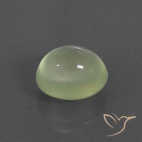 3.67 ct Green Prehnite Stone, Natural Prehnite in Oval Cabochon Shape for Sale