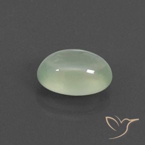 3.07 ct Green Prehnite Stone, Natural Prehnite in Oval Cabochon Shape for Sale