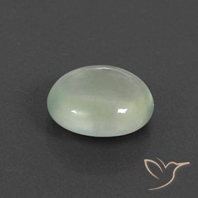 3.34 ct Green Prehnite Stone, Natural Prehnite in Oval Cabochon Shape for Sale