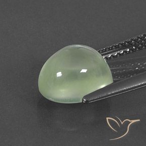 Prehnite Gemstone in 9.3 x 7.9 mm Size for Sale, Prehnite Stone in Very Light Sage Green Color