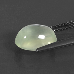 Prehnite Gemstone in 10.2 x 7.6 mm Size for Sale, Prehnite Stone in Green Color