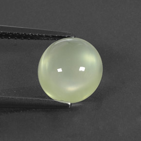 2.61 ct Green Prehnite Gemstone, Prehnite Gem in Oval Cabochon Shape for Sale.