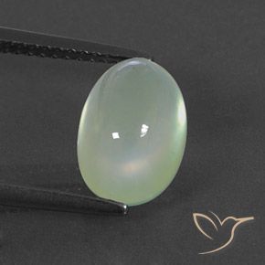 Verde amarillo claro Prehnite Gema - 3.6ct Cabujón Óvalo (ID: 325970)