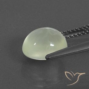 Prehnite Gemstone in 9 x 7.8 mm Size for Sale, Prehnite Stone in Warm Green     Color