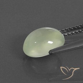 Prehnite Gemstone in 9.2 x 7.5 mm Size for Sale, Prehnite Stone in Medium Green  Color