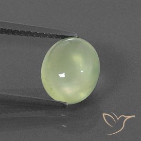 2.40ct Natural Pale Pear Green  Prehnite, Oval, Transparent/Translucent