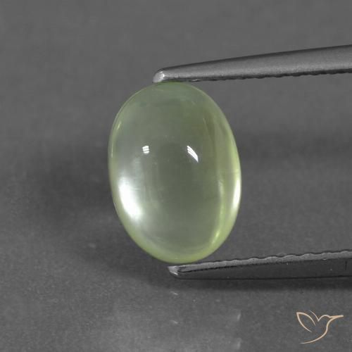 1.69ct Natural Medium Green  Prehnite, Oval, Transparent