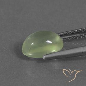 Prehnite Gemstone in 8.5 x 6.1 mm Size for Sale, Prehnite Stone in Medium Green  Color