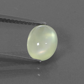 1.68 ct Green Prehnite Gemstone, Prehnite Gem in Oval Cabochon Shape for Sale.