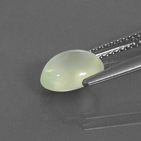 Prehnite Gemstone in 8.3 x 6.5 mm Size for Sale, Prehnite Stone in Medium Green  Color