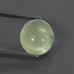 1.43 ct Green Prehnite Gemstone, Prehnite Gem in Oval Cabochon Shape for Sale.