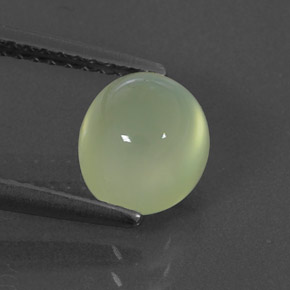 1.88 ct Green Prehnite Gemstone, Prehnite Gem in Oval Cabochon Shape for Sale.
