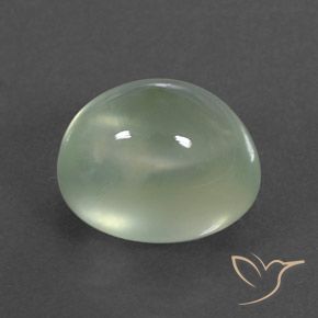 4.09 ct Green Prehnite Stone, Natural Prehnite in Oval Cabochon Shape for Sale