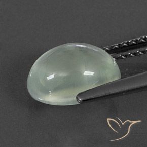 Prehnite Gemstone in 8.8 x 6.7 mm Size for Sale, Prehnite Stone in Very Light Green  Color