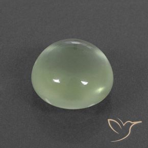 1.86 ct Green Prehnite Stone, Natural Prehnite in Round Cabochon Shape for Sale