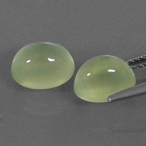 Prehnite Gemstone in 9 x 7 mm (calibrated) Size for Sale, Prehnite Stone in Green Color