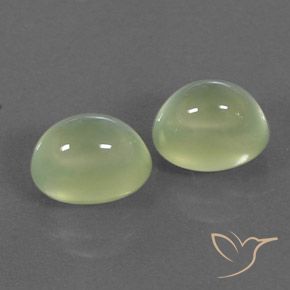 4.75 ctw Green Prehnite Stones, Natural Prehnite in Oval Cabochon Shape for Sale