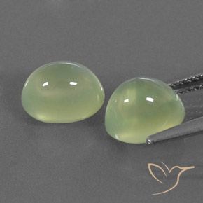 Prehnite Gemstones in 8.3 x 6.6 mm Size for Sale, Prehnite Stones in Yellow Green  Color